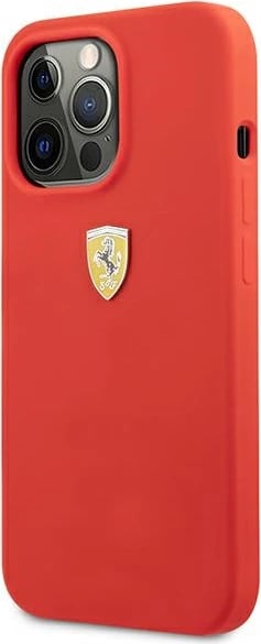 Mbështjellës Ferrari FESSIHCP13XRE për iPhone 13 Pro Max 6.7", silikon, kuq