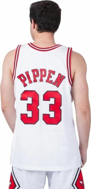 Fanellë Mitchell & Ness Chicago Bulls për meshkuj, e bardhë
