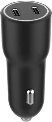 Karikues veture Gembird TA-UC-C2PD40-CAR-01, 2x USB-C, 40W, Zi