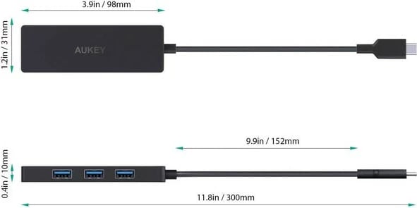 HUB USB-C AUKEY CB-C64, 4x USB 3.1, i zi