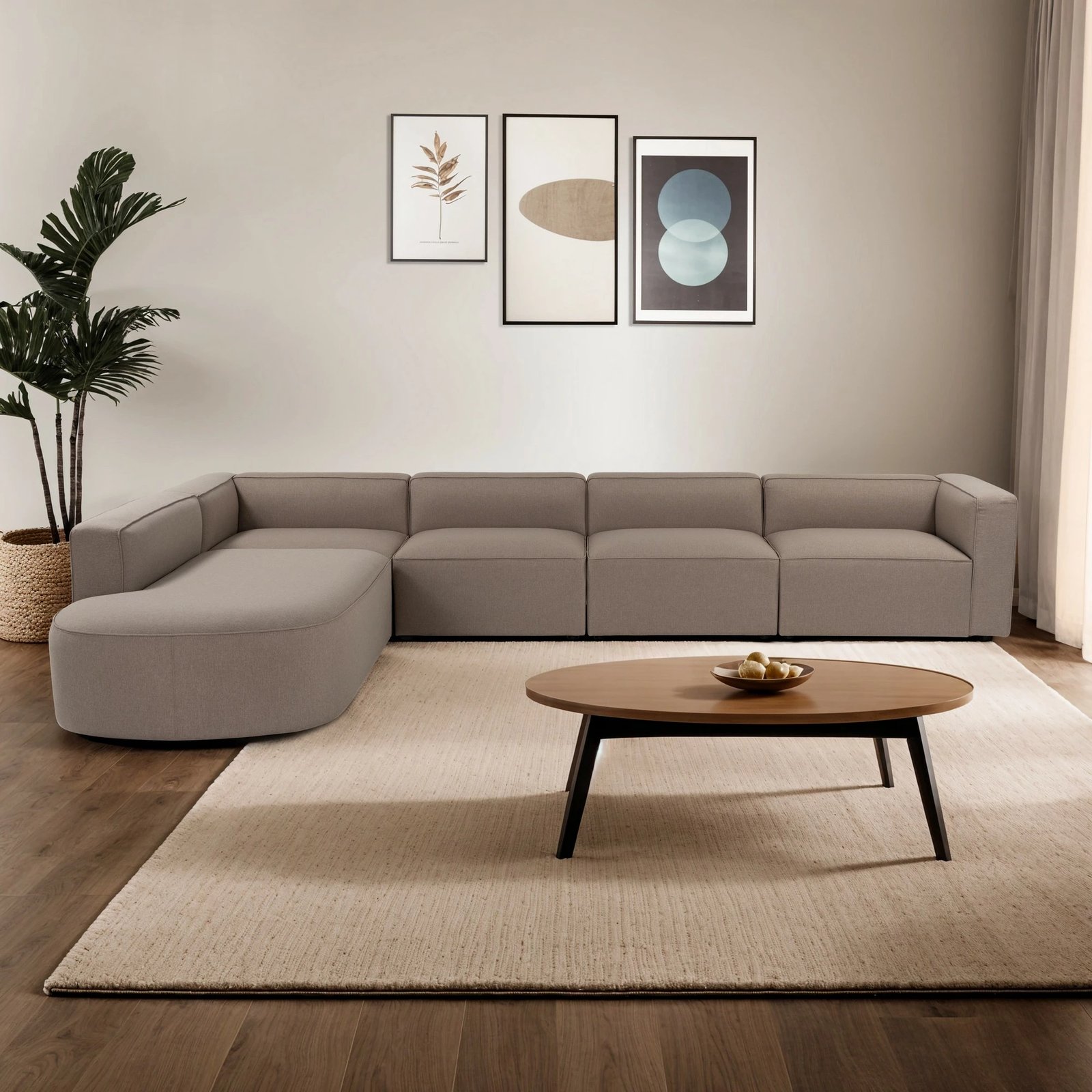 Këndare Atelier del Sofa, Mora (X-Oval-L1-O1-O1-R1), ngjyrë kafe e çelët