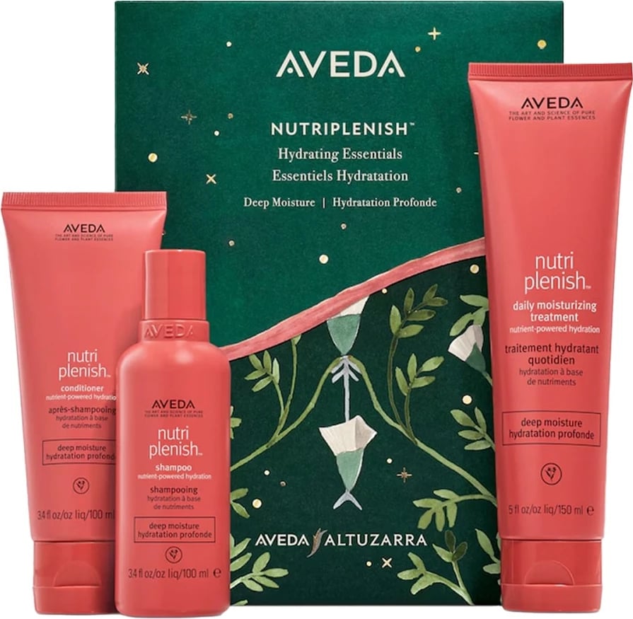 Set për kujdesin e flokëve Aveda Nutriplenish për femra, 100ml Shampon, 100ml Kondicioner, 150ml Leave-in Kondicioner