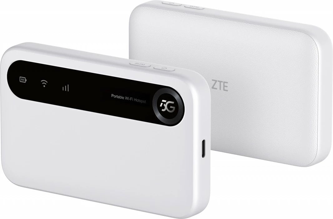 Router mobil ZTE U50 5G, WiFi 6, 4500 mAh, Bardhë/Zi