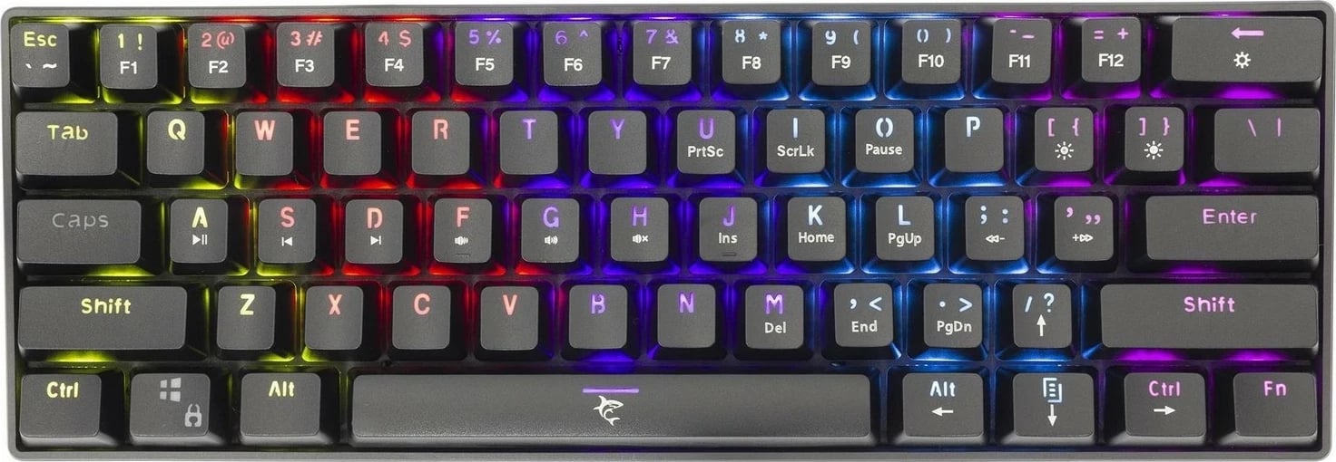 Tastierë mekanike White Shark Black Shark Shinobi, 60%, Outemu Brown, RGB, e zezë