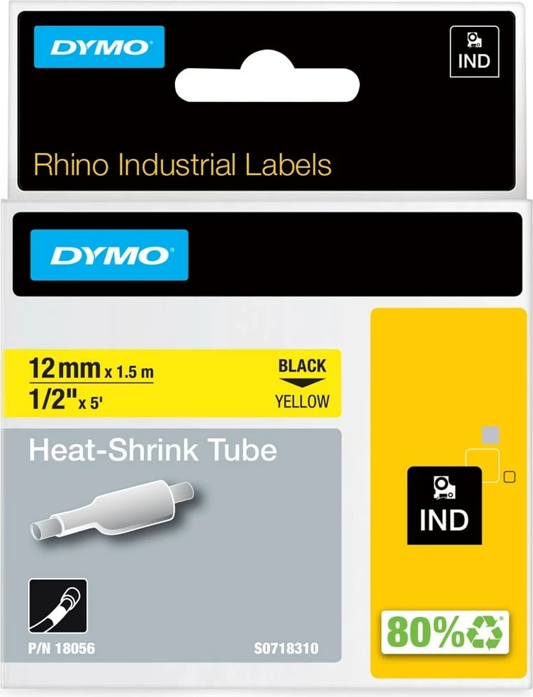 Etiketa DYMO IND Heat-Shrink Tube, 12mm x 1.5m, Multikolor
