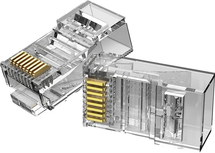 Plug RJ-45 Vention Cat.5E, 100 copë, transparent