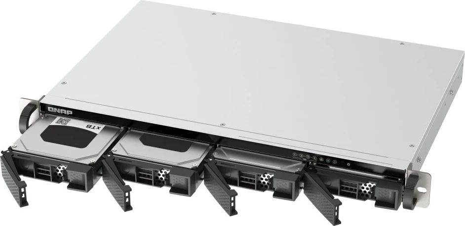 NAS QNAP TS-433eU, 4 GB RAM, 1U rack, pa disk, Zezë