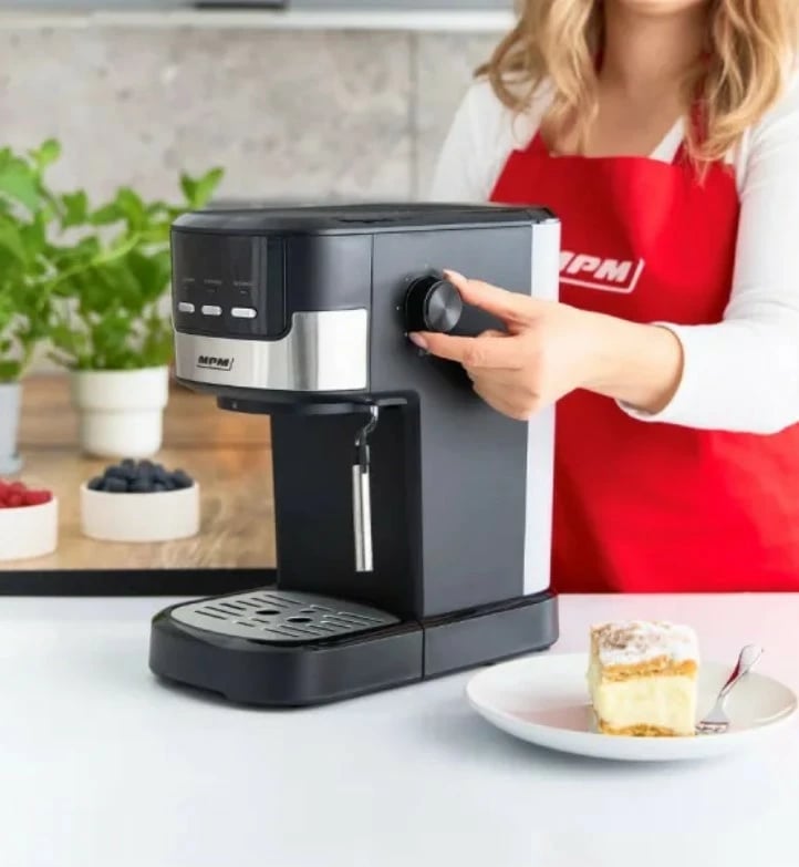 Makine kafeje me presion MPM MKW-13M, 1.2L, 15 bar, e zezë/argjendtë