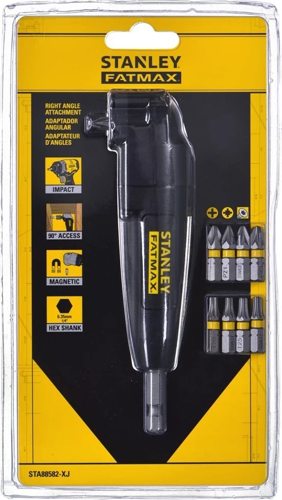 Aksesor këndor STANLEY STA88582-XJ me bits impakti, i zi