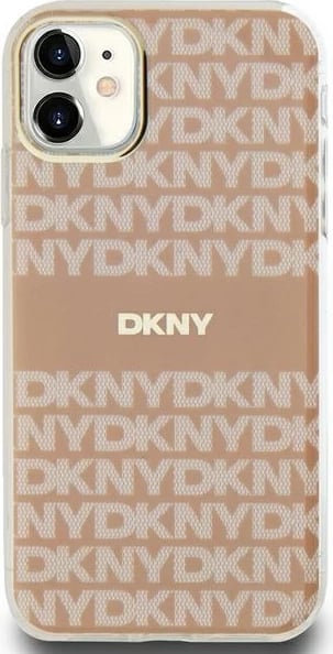 Mbështjellës DKNY IML Mono & Stripe MagSafe për iPhone 11/XR, Rozë