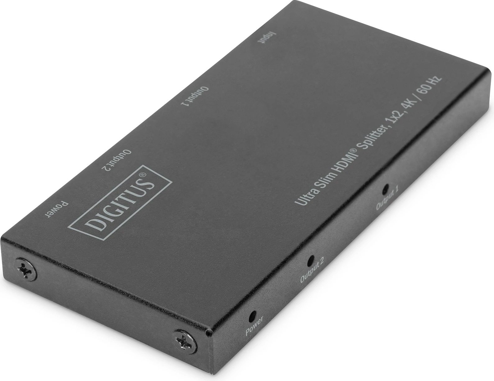 Ndarës HDMI Digitus Ultra Slim 1x2, 4K/60Hz, metalik, i zi