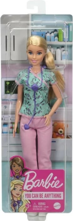 Kukull Barbie Mattel Career Nurse GTW39, infermiere, me aksesorë