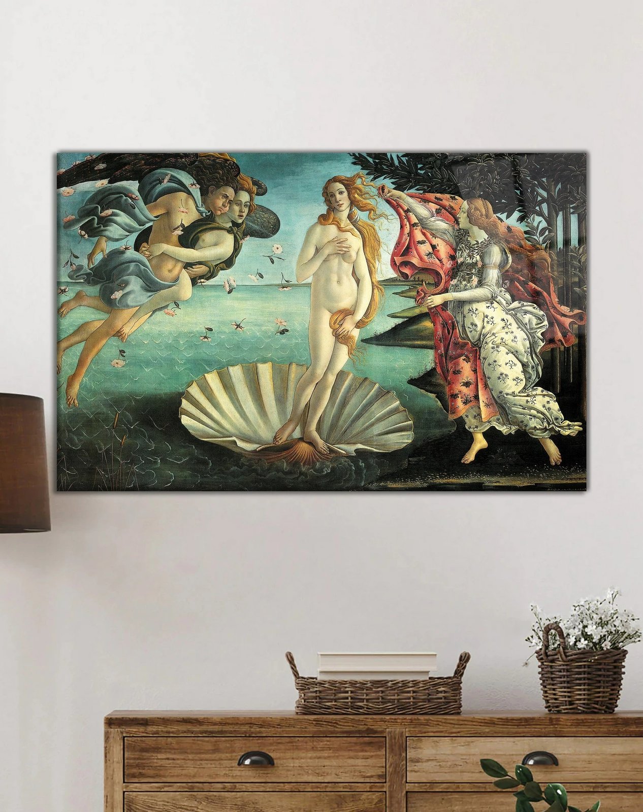 Pikturë dekorative prej xhami të temperuar, shumëngjyrëshe, 90x60cm