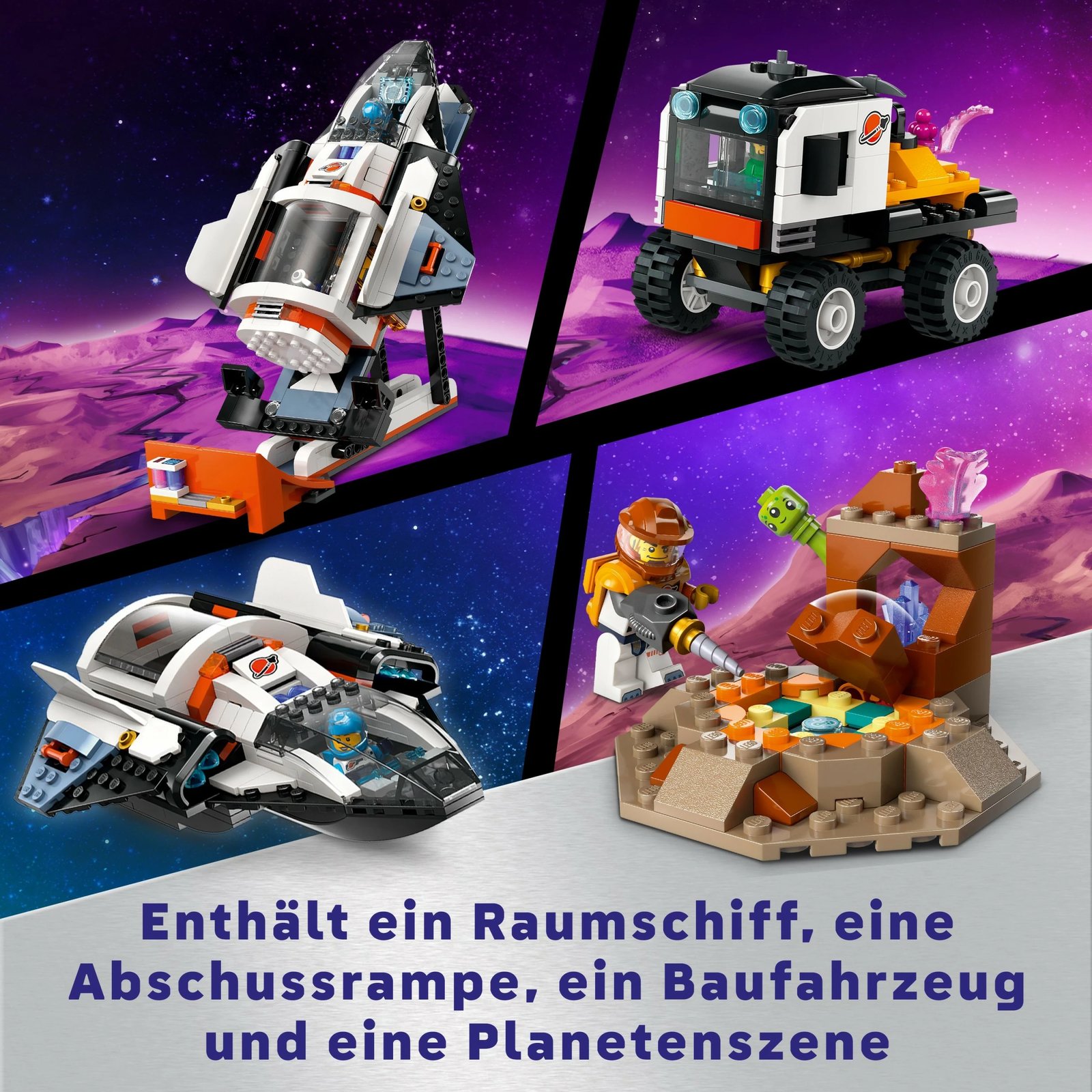 Set ndërtimi LEGO City Space Base and Rocket Launchpad 1422 pjesë, shumëngjyrësh