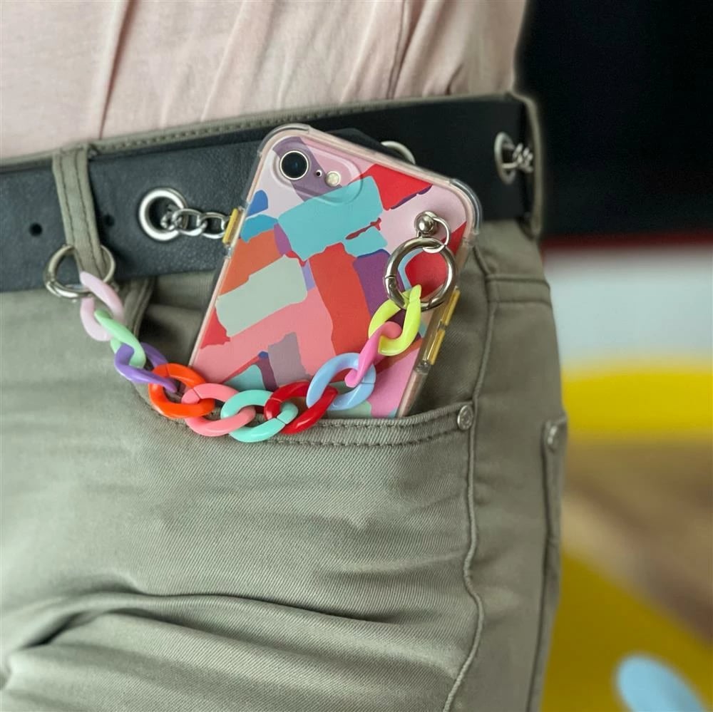 Mbështjellës Hurtel për Xiaomi Redmi Note 10 Pro, gel elastik me zinxhir shumëngjyrësh