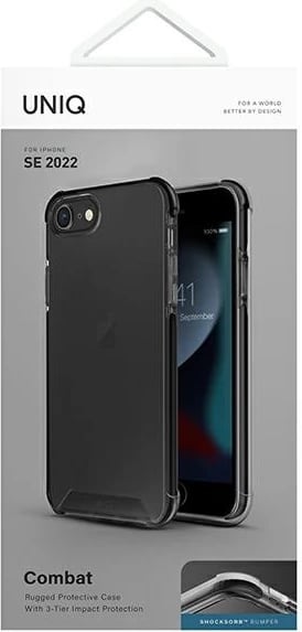 Mbështjellës UNIQ Combat për iPhone 7/8/SE 2020/SE 2022, zi