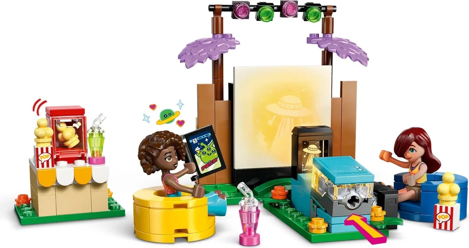 Set lodrash LEGO Friends 42642 Friendship Movie Night, 154 pjesë, me 2 minifigura