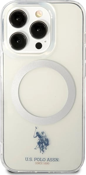 Mbështjellës U.S. Polo Assn. USHMP15LUCIT për iPhone 15 Pro 6.1", MagSafe, Transparent