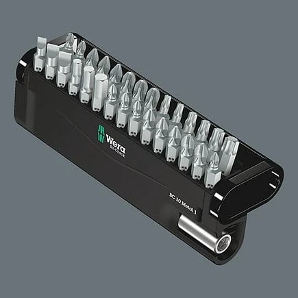 Set bitash për kaçavidë Wera 05057440001, 29 copë, 1/4", zi