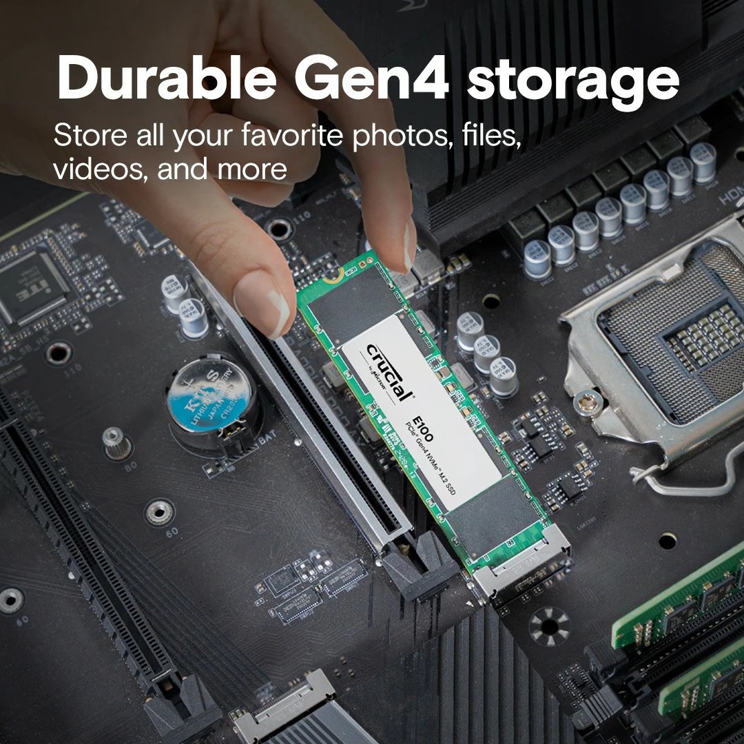 SSD Crucial E100 2TB M.2 NVMe 2280 PCIe 4.0