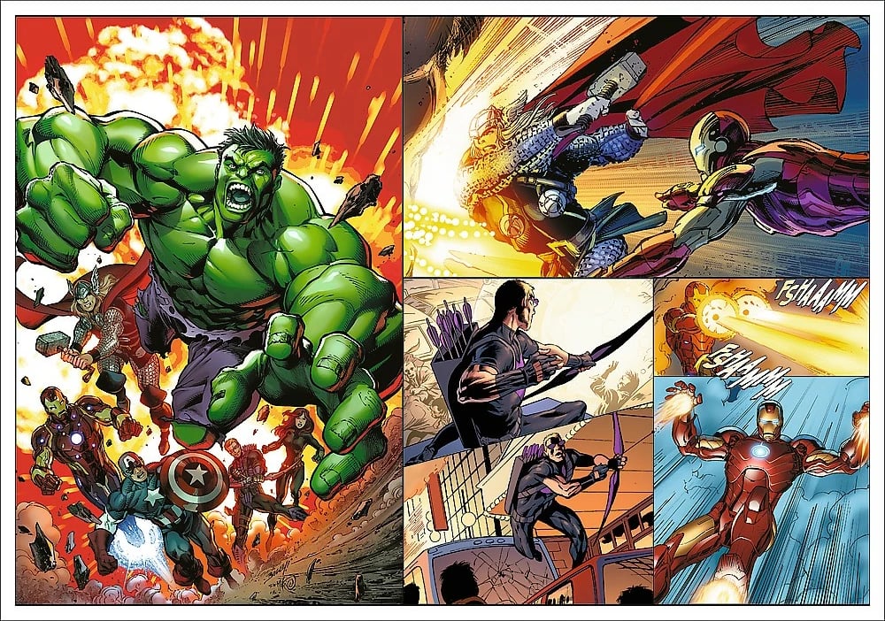 Puzzle Trefl Avengers Heroic Days 4x250 pjesë, për fëmijë
