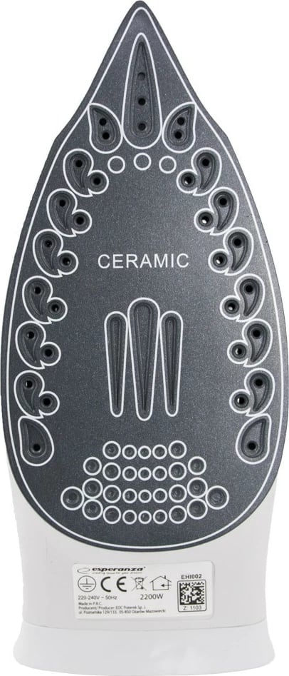 Hekur me avull Esperanza SLIDER EHI002, 2200W, pllakë qeramike, kaltër/bardhë Hekur me avull Esperanza SLIDER EHI002, 2200W, pllakë qeramike, kaltër/bardhë