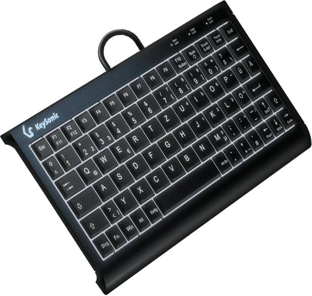 Tastierë KeySonic KSK-3011ELC, me kabllo, LED, QWERTZ, e zezë