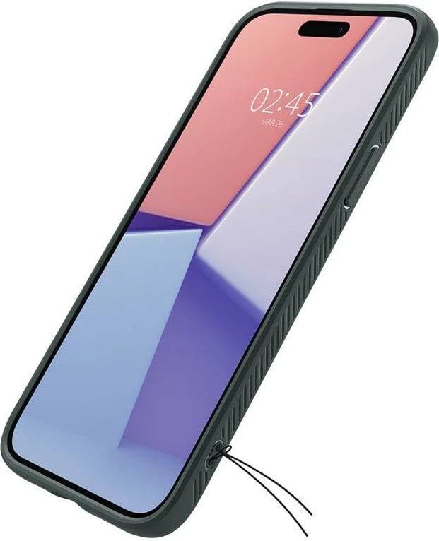 Mbështjellës Spigen Liquid Air për iPhone 15 Plus, Gjelbër e errët