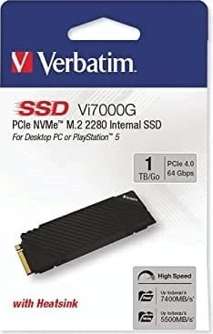 SSD Verbatim Vi7000G 1TB M.2 PCIe Gen4 NVME, me heatsink
