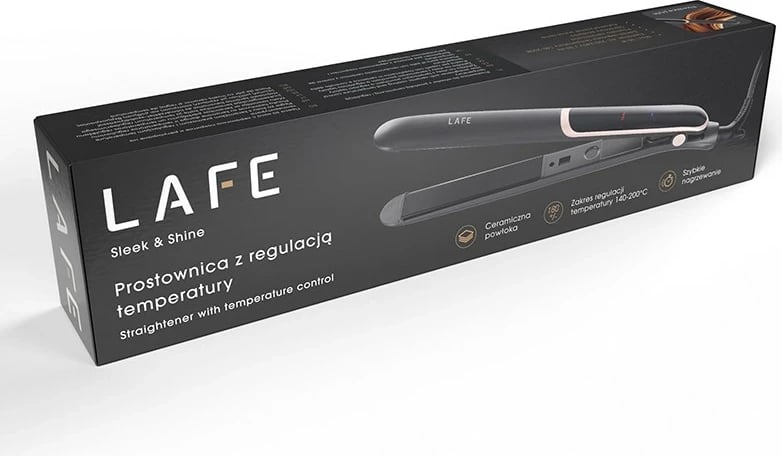 Prostownicë flokësh Lafe Sleek & Shine, pllaka qeramike, 35W, gri