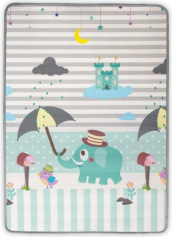 Tapet loje shkumë dyanshëm MILLY MALLY Kinder Digits and Elephant 178x120 cm shumëngjyrësh