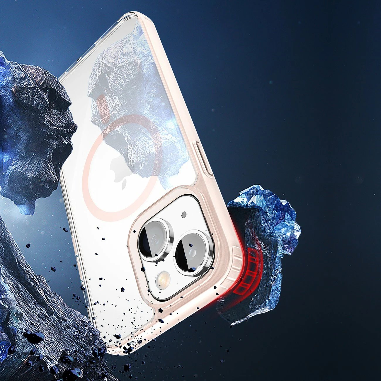 Mbështjellës Dux Ducis Clin2 për iPhone 14 Plus, MagSafe, Rozë, Transparent