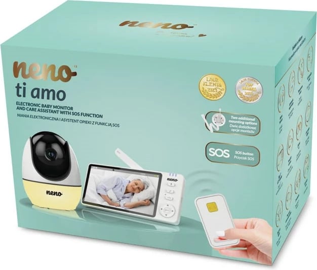 Monitor foshnje neno Ti Amo me ekran 5", funksion SOS, kamerë, bardhë