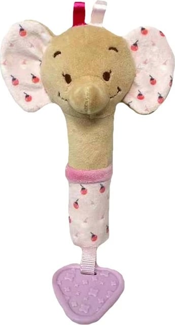 Lodër zanore për foshnje Tulilo, elefant rozë, 17 cm