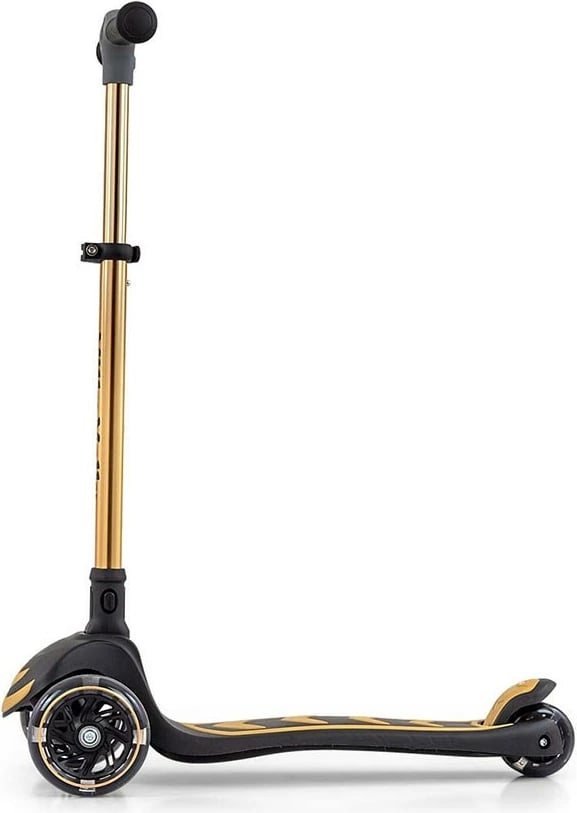 Trotinetë, Milly Mally, Boogie, 3 rrota, lartësi e rregullueshme, rrota me drita LED, deri 50 kg, e artë