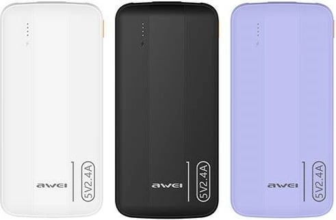 Powerbank AWEI P20K, 10000mAh, 2xUSB, e zezë