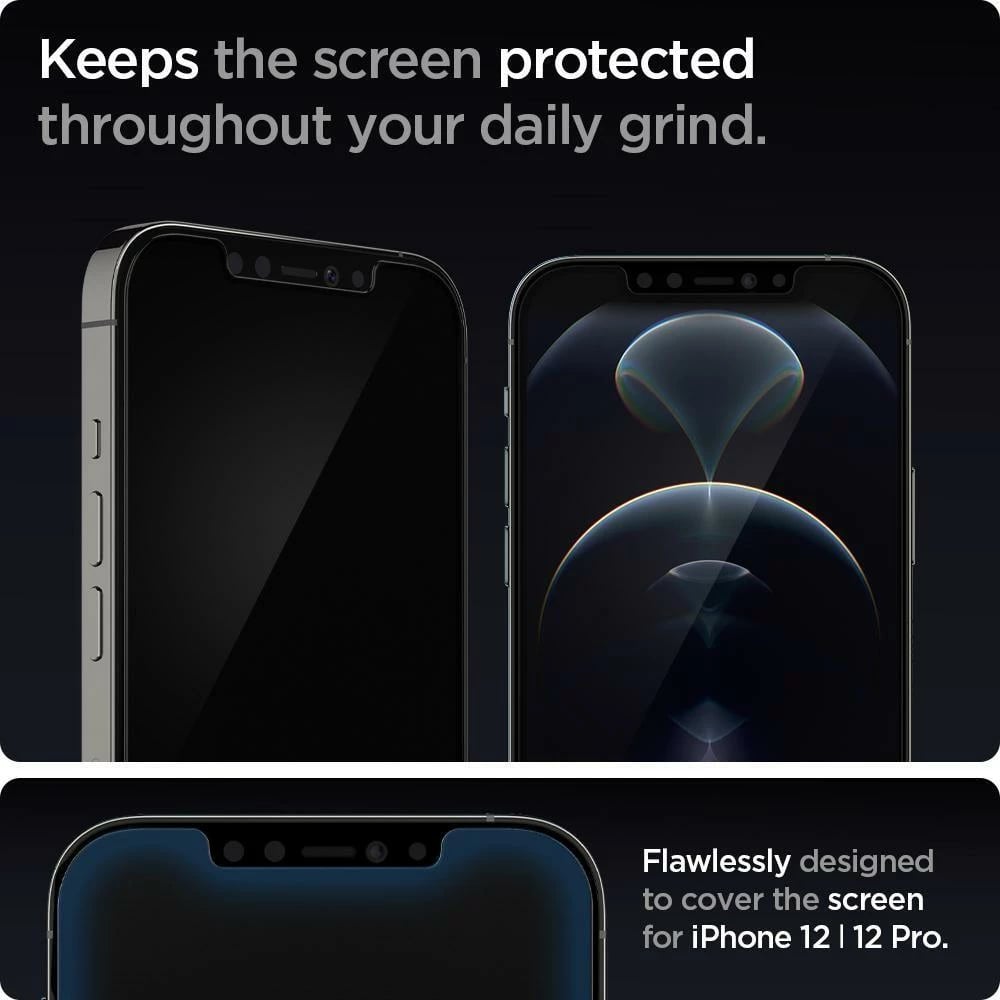 Xham mbrojtës Spigen Glas.tR EZ Fit për iPhone 12 / iPhone 12 Pro, 2 copë