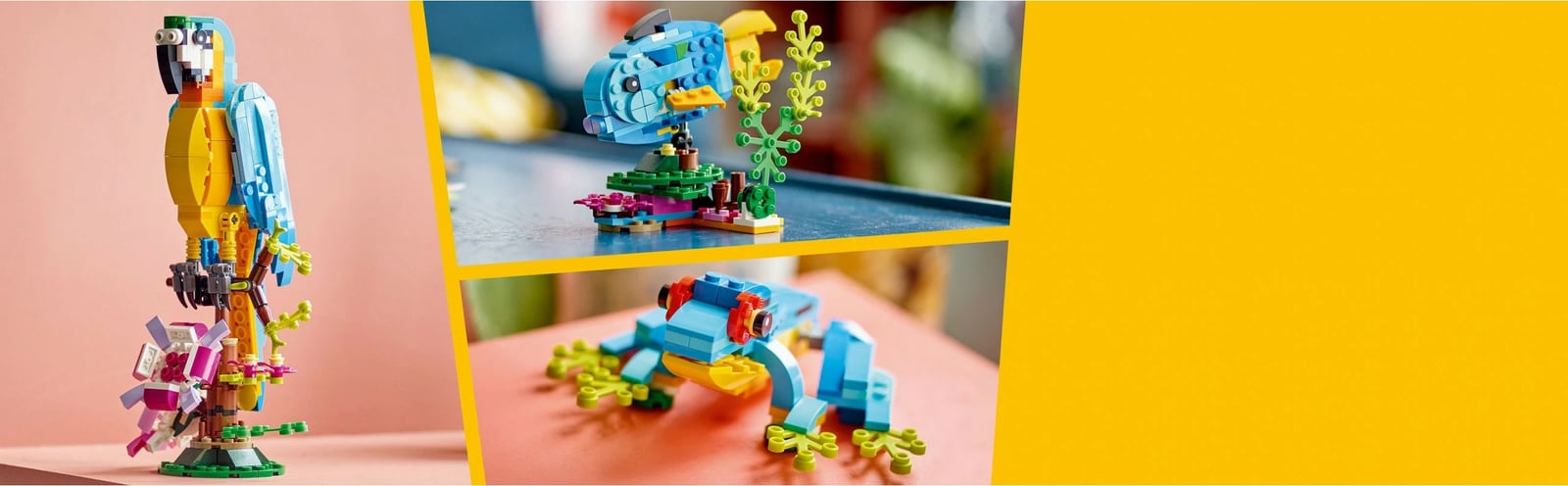 Set ndërtimi LEGO Creator 3-in-1 Papagalli Ekzotik, 253 pjesë, shumëngjyrësh