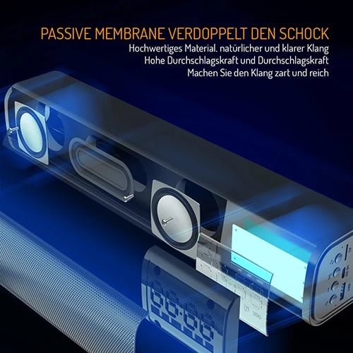 Altoparlant me orë zgjimi, Adler AD 1191, Bluetooth 5.0, stereo 2x5W, SD/USB/AUX, bateri 1200 mAh, i zi