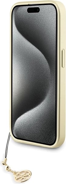 Mbështjellës Guess GUHCP15LGF4GGR për iPhone 15 Pro 6.1", 4G Charms Collection, Gri
