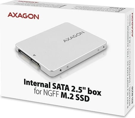 Kasë e brendshme AXAGON RSS-M2SD për SSD M.2 SATA, 2.5", Argjend