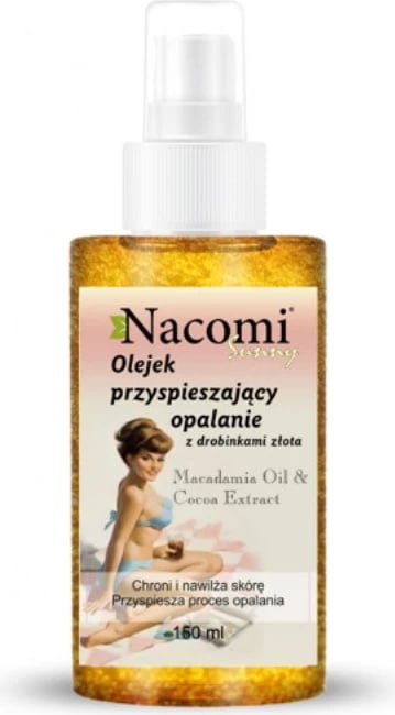 Vaj për nxirje për femra Nacomi me grimca ari, 150ml