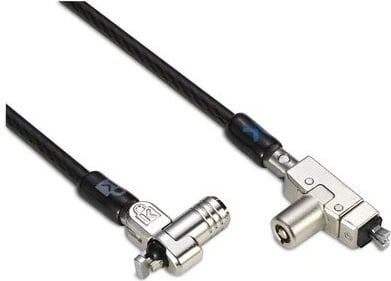 Kensington kabëll sigurie për laptop Slim N17 2.0, me çelës, dy koka, për slot wedge, çelik, zi/argjend