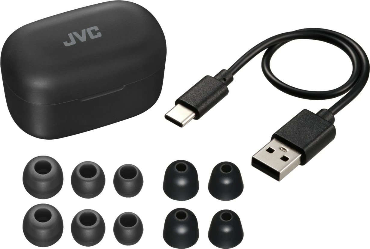 Kufje wireless JVC HA-A25T, in-ear, me memory foam, e zezë
