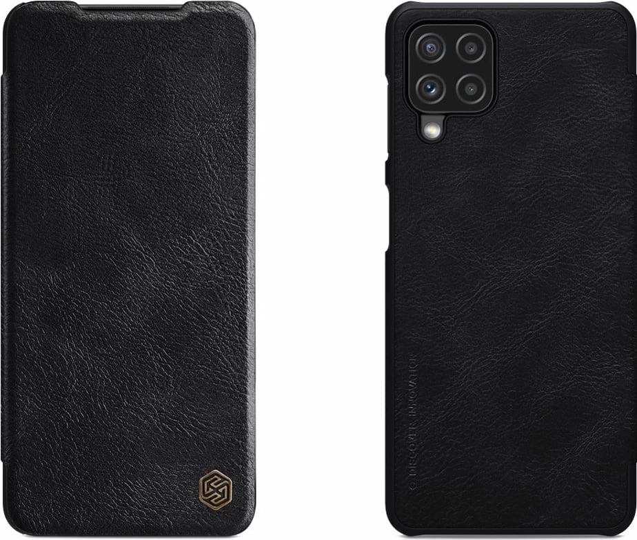 Mbështjellës Nillkin Qin për Samsung Galaxy A22 4G, lëkurë ekologjike, i zi