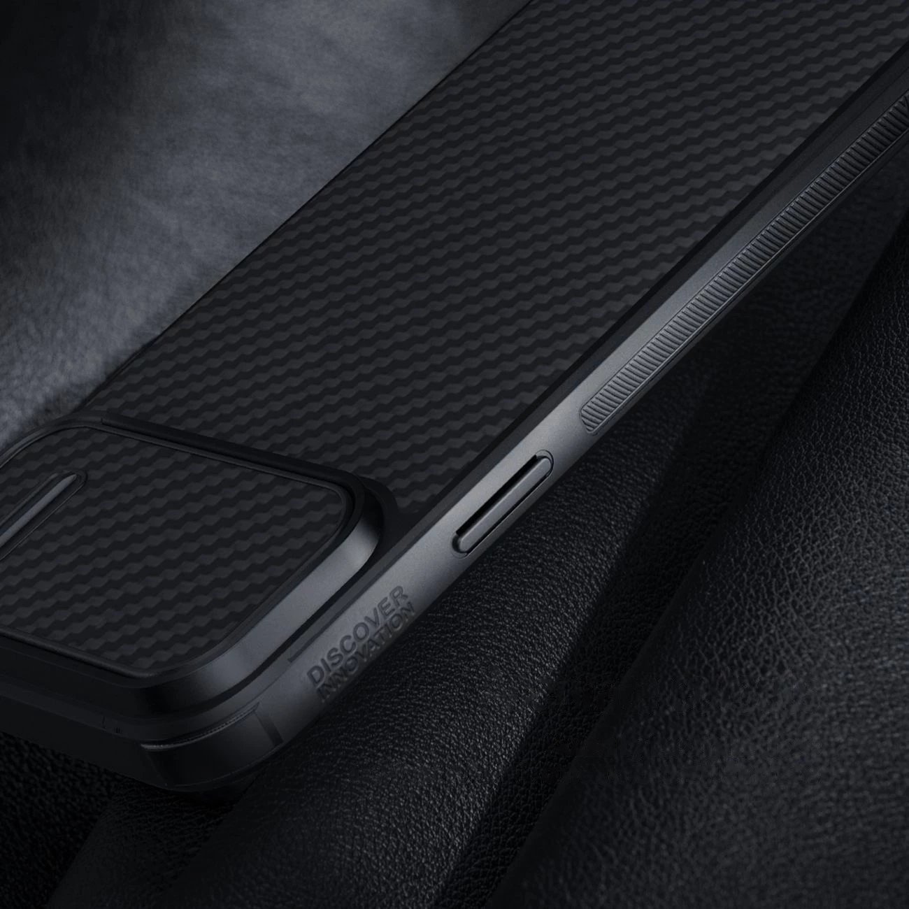 Mbështjellës Nillkin Synthetic Fiber S Case për iPhone 14 Pro Max me kapak kamere, e zezë