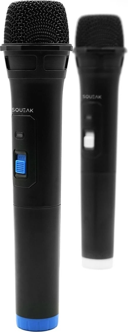Set mikrofonash karaoke SQUEAK SQ1007 VocalDuo 2.4G, 30m, i zi, 2 copë