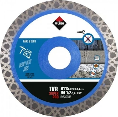 Disk prerës RUBI Turbo Viper Blade TVR SUPERPRO 115mm, për punë të rënda