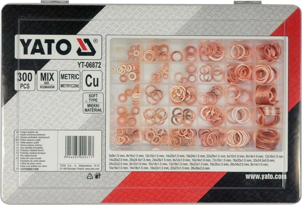Set rondelash Yato YT-06872, 300 copë, bakër