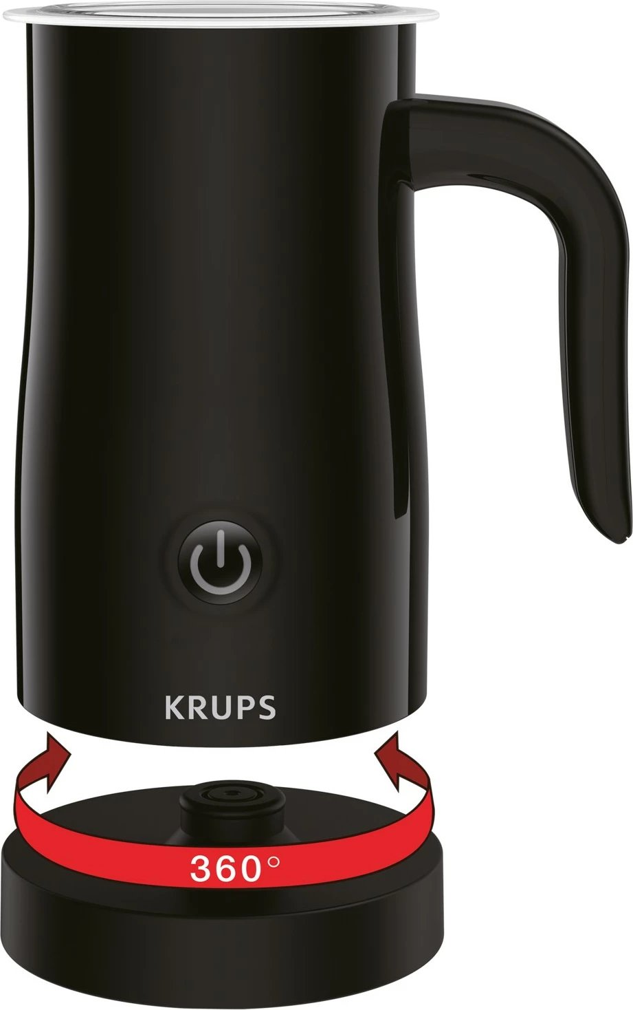 Shkumëzues qumështi Krups XL1008, automatik, 150 ml, inox, i zi
